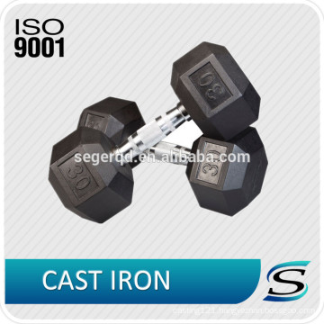 steel handle rubber coated dumbbell with iron head